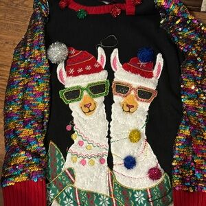 Christmas lama funny sweater